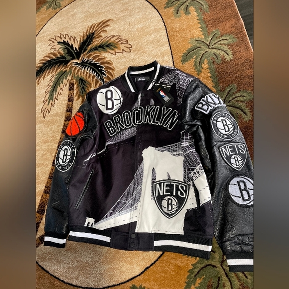 PRO STANDARD BROOKLYN NETS WOOL BLENDED LOGO VARSITY JACKET MEN'S SIZE 3XL NWT - Picture 7 of 10